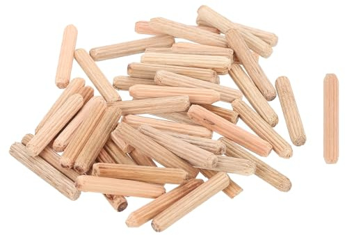 sourcing map 100 Stück 0,5 cm x 3,8 cm Holzdübelstifte, Holzdübel, Stangen, Möbel, Holzbearbeitung, gerillter Stift, Holzdübel geriffelt für Handwerk, DIY-Projekte