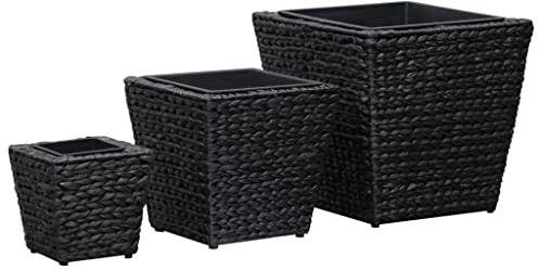 FUDUGEHMIOFWFJJ teichbecken,pflanzkübel XXL,pflanzkübel rechteckig,Garten-Hochbeete 3-TLG. Wasserhyazinthe SchwarzGeeignet für Garten, Terrasse, Schlafzimmer, Wohnzimmer
