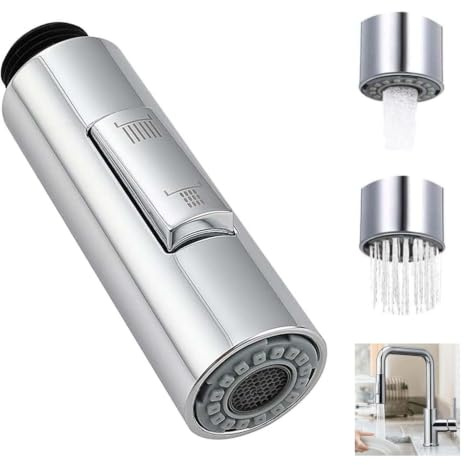 GIONAR Kitchen Tap Spray Head Attachment, Dual Function Pull Out Faucet Sprayer, G1/2'' Tap Nozzle Replacement for Kitchen Sink & Bathroom Mixer, Tap Extender & Faucet Head Replacement