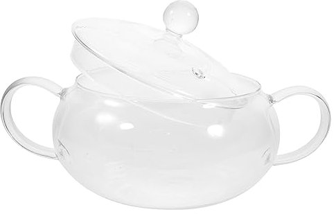 IMIKEYA Pentola In Vetro Per Stufato 1400ml Cooking Pot Utensili Da Cucina Casa Pentola A Doppio Orecchio