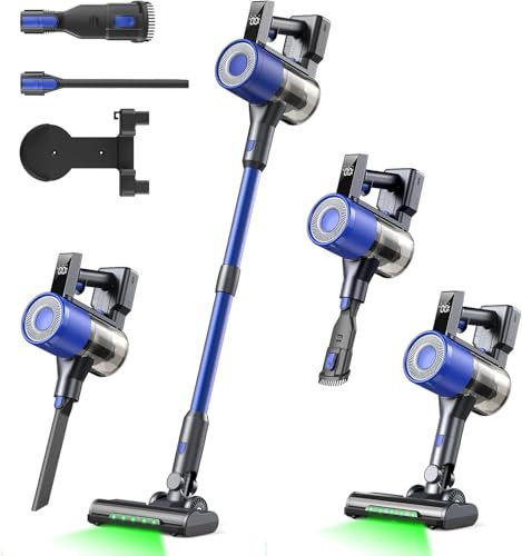 SculifyVita Aspirapolvere Senza Fili Potente 58KPA/650W, Scopa Elettrica per Peli Animali/Tappeti/Pavimenti con Anti-Groviglio, Luce LED, Autonomia 60 Min, 2L - AE580
