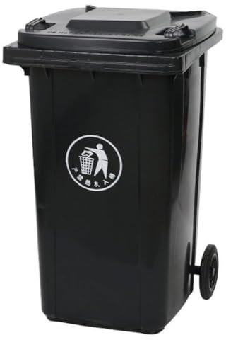 Bote De Basura con Ruedas para Exteriores con Tapa, Contenedor De Basura Contenedor De Residuos Bote De Basura para Exteriores (Black 120L)