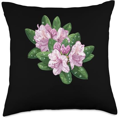 Rhododendron With Raindrops Throw Pillow
