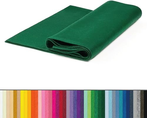 Fieltro Por Metros, Ancho 90 Ctrs, Manualidades, Costura, Disfraces, Decoración. (Verde Tapete, 1 Metro)