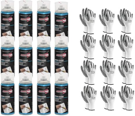 HYTAMA TOOLS dissolve silicone durci spray remove silicone frais 12 x 400 ml + 12 gants offerts