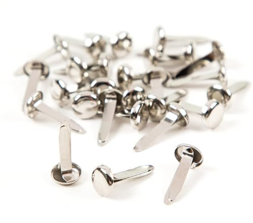 100 Stück Rundkopfklammern,Musterklammern Klein,Musterbeutelklammern Silber,Musterklammern Silber,Mini Brads,Brads,Material Eisen,Geeignet für DIY Scrapbooking Basteln,DIY Handwerk