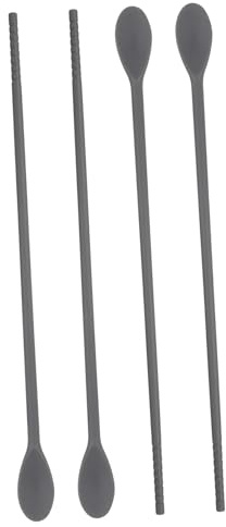 NOLITOY Bâtonnets à Café En Silicone 2 Paires Cuillères Multi-usages Agitateur En Silicone Résistant Chaleur Ustensiles Cuisine Pour Mélanger Boissons Et Desserts