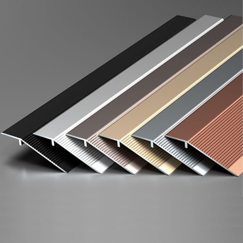 Abschluss Anpassungsprofil, 90 × 10 cm Alu Böden Übergangsprofil, Schweller Rampe, Profilsystem für Parkett- und Laminatböden - für Belagshöhen Von 10-35 mm - Viele Farben Lieferbar(Silver white,1pc)