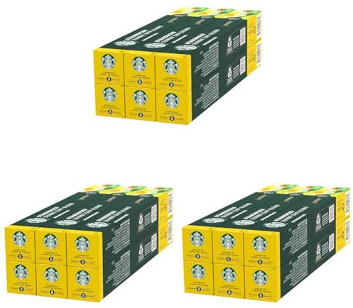STARBUCKS Sunny Day Blend by Nespresso, Torréfaction Blonde, Capsules de Café 6 x 10 (60 Capsules) (Lot de 3)
