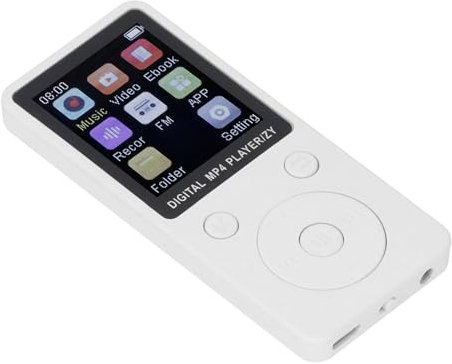 Lazmin112 Mp3 MP4 Player, 32 GB Memory Mp3 Card Sound Player Music Device for Learning (White)