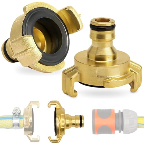 KOVSGQ Schlauchverbinder gartenschlauch verbinder schlauchkupplung 2Stk Messing Schnellkupplungen 1/2 zoll Steckkupplung klauenkupplung adapter für Gardena GeKa System