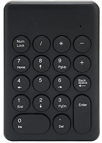 KIMISS Casa Numerica Wireless con Progettazione Ergonomica per l'inserimento dei Dati - 18 Chiavi Numpad Portatile con Connessione a 2,4 GHz per Laptop e PC (BLACK)