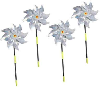 SHINEOFI 4pièces Moulin à Vent Anti-Oiseaux Dispositif pour Jardin Moulins à Vent Fonctionnant à Énergie Éolienne Outil pour Oiseaux
