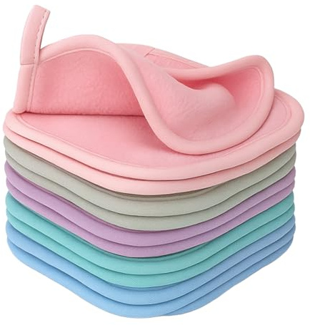 TIESOME Lot de 15 lingettes démaquillantes - 16,5 x 15,5 cm - Lingettes ultra douces et réutilisables en microfibre - Lingettes nettoyantes pour le visage