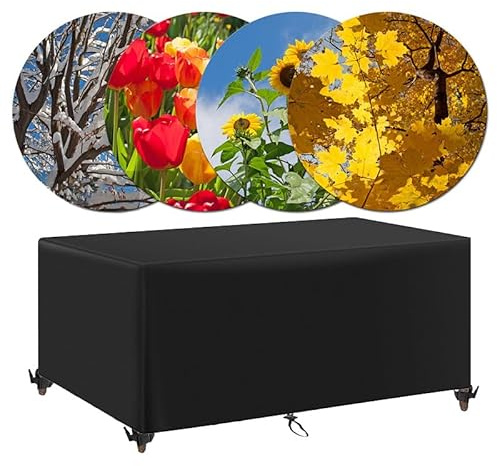 Gartenmöbelabdeckungen Winterfest,Abdeckung für Gartenmöbel Wasserdicht 80x40x45cm Abdeckhauben & Hüllen,Schutzhülle für Gartentisch Terrassenmöbel Sitzgruppe mit Zugkordel & Winddichte Schnalle