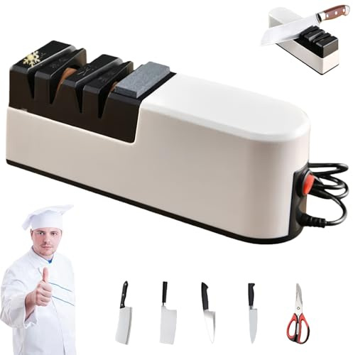 Professioneller elektrischer Messerschärfer, 5-Sekunden-Schnelligkeit, Schnelles und präzises Schärfen, Mehrwinkel für Küchen- und Outdoormesser, Restaurant-qualitative Kanten