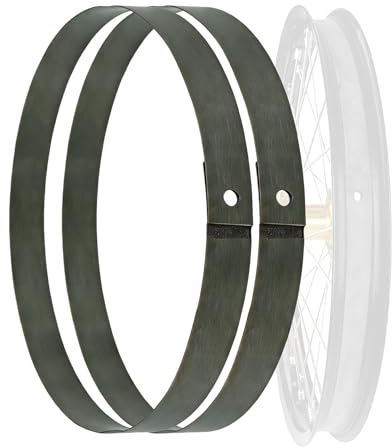 Motorcycle Rim Strips , Heavy-Duty Rubber Rim Tape with Pre-Drilled Valve Stem Hole Spoke Nipple Puncture Protection for Off-Road Dirt Bikes & Street Motorcycles (16 Wheel -16 x 25mm Rim Strip)