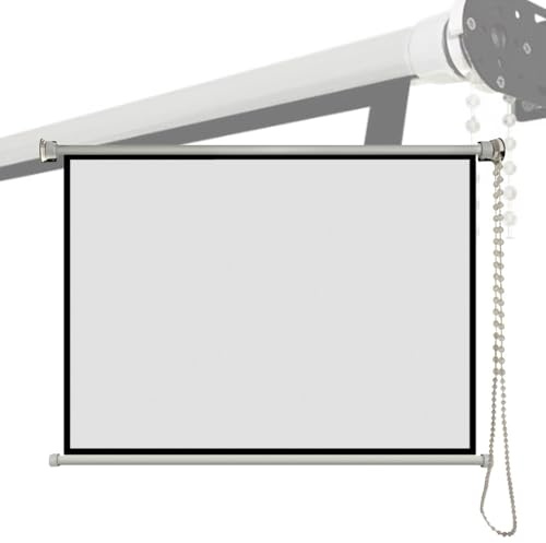 Projector Screen, Retractable Projection Screen, 4K HD, Ceiling and Wall Mount, Anti-Wrinkle Roller, 16:9 Aspect Ratio, 4:3,40