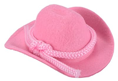 PATIKIL Mini Cowboy Hüte Rosa Miniatur Western Cowboy Hüte Kleine Puppenhaus Accessoires Für Basteln Puppen Hochzeitsfeier Kleider Dekoration Haarschmuck Schneemann 6.5 x 7.1 x 3cm
