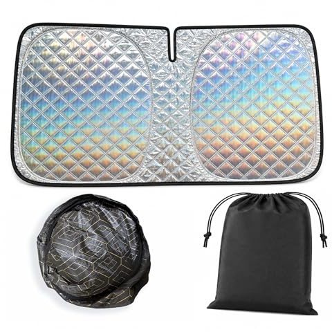 auvstar Auto Sonnenschutz Frontscheibe,Faltbare,Silber, 145x83cm | Sonnenblende für auto innen,windschutzscheibe sonnenschutz,Hitzeschutz Sonnenabdeckung,Universell Schützt vor UV-Strahlung