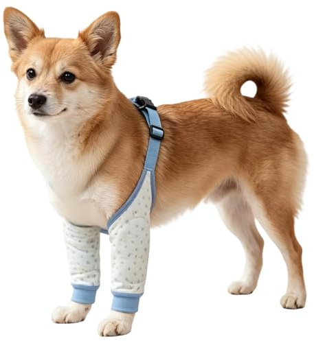 Generico Mangas de recuperación para perros | Anti-Lamido con Ajustable,Protector de Rodillas para Perros Mangas Patas,Razas Medio-Grandes, Ancianos, Post-Ejercicio, Camping, Paseos