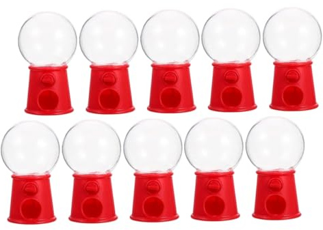 CRAFTHROU Distributore di Caramelle e Macchinette per Gomme da Masticare in Plastica Rossa, Set da 10 Pezzi, Gioco Educativo per Ragazzo Ragazza e Attività di Gruppo