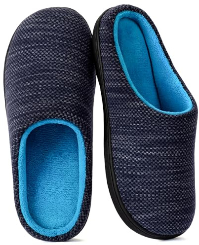 RockDove Pantofole da Donna in Maglia Birdseye con Memory Foam, 40/41 EU, Denim e Azzurro Cielo