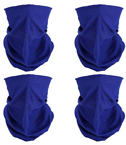 SMEHCF 4 Multifunktionstuch Gesichtsmaske Motorradmaske Sportmaske Sturmmaske Maske Halsmanschette Schal Bandana für Damen Herren Blau