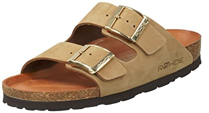 Rohde ALBA Damen, Frauen, Pantoletten, Slipper,Slides,Sandalen,Sommerschuhe,Freizeitschuhe,Schlupfschuhe,schluepfschuhe,Natur,39 EU