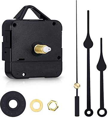 Silent Quartz Clock Mechanism Kit, Shaft Clock Mechanism with Peach-Shaped Hands, Clock Movement Parts Motor Replacement DIY Repair Parts, Shaft Length 13mm, Thread 6mm