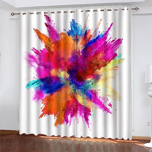 Kinder Vorhang Blickdicht Thermovorhang Lila Blaues Aquarell Gardinen Wohnzimmer Vorhänge Kinderzimmer Geräuschreduzierung Dekoration Für Schlafzimmer Wohnzimmer Küche Fenster 140 X 160 cm -7R9H+M1F