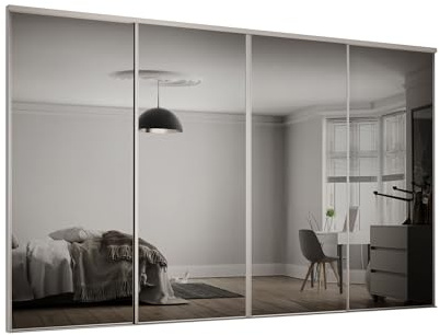 Spacepro Kit Porta Armadio Scorrevole, Acciaio Inossidabile Vetro, Grigio Tortora, 610mm