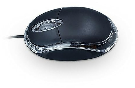 jojofuny Optical Wired Mouse 1000 Dpi Precision Scroll Wheel Easy Ergonomic Shape Black for Office Work