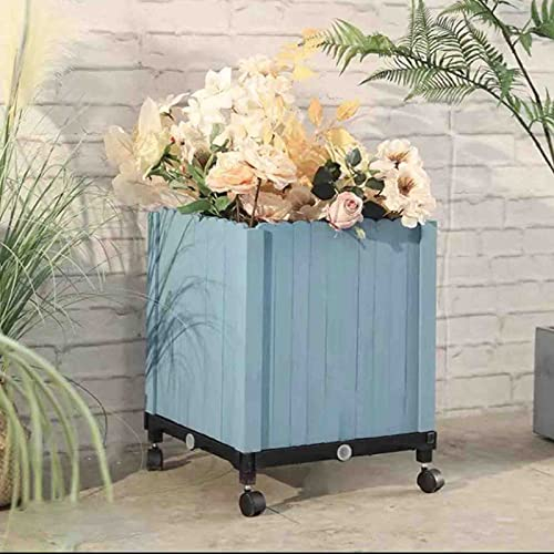 blumenstandBlumenkasten für den Außenbereich, Kombination aus Holzkiste, Blumentopf für den Außenbereich, Hof, Terrasse, Blumentrog aus Holz (blau, 80 x 40 x 40 cm)