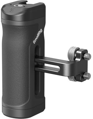SMALLRIG Mini-Seitengriff Side Handle für 1/4-20 Gewindelöcher, Kamerakäfiggriff, nach Oben und unten verstellbar, ergonomischer Kameragriff mit integriertem Blitzschuh und Gewindeloch – 4755