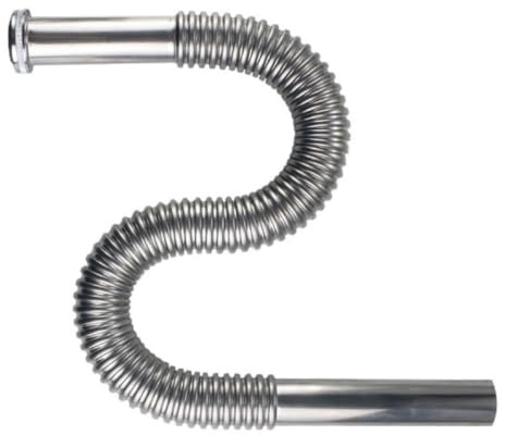 Tuyau de vidange flexible en acier inoxydable, tuyau d'évier de lave-vaisselle de 31,5 po, tube d'extension de siphon en S, connecteur DN30 for égout de lavabo
