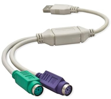 Yaoliucp 1 Pacco da USB a Doppio Cavo Adattatore convertitore per Mouse per Tastiera PS2 per Computer PC per Laptop, Cavo Adattatore per Laptop