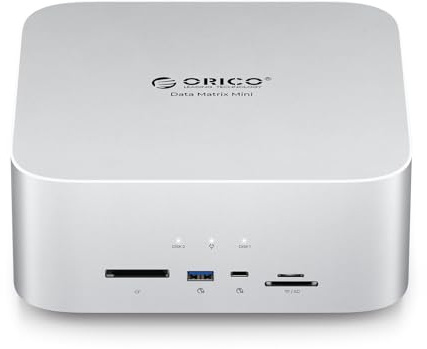ORICO Data Matrix Mini 6TB Disco Duro Externo SSD 2TB y 4TB HDD,40Gbps USB-C Docking Station con SD/TF,CF-B,USB-C*2,USB-A*2,DP 1.4,Compatible con Mac Mini/Mac Studio (DMM13-6T)