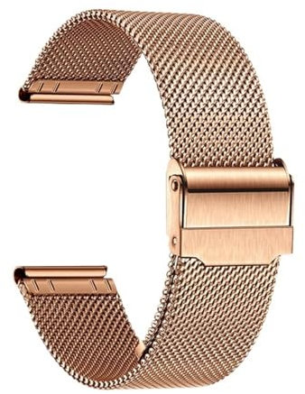 Cinturino for orologio in maglia metallica Cinturino for orologio in acciaio inossidabile Bracciale for donna da uomo 18mm 20mm 22mm Accessori for orologio da polso di ricambio universale(Rose Gold,15