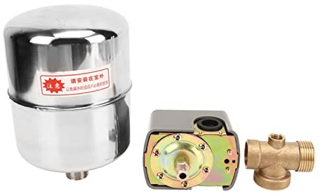 Wasserpumpen-Druckschalter, Edelstahl-Drucktank, Kupfer, 4-Wege-Rückschlagventil, Selbstansaugende Pumpensteuerung, 110–230 V