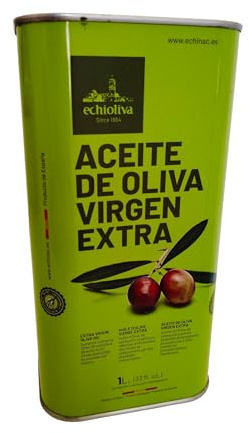 Aceite de Oliva Virgen Extra Gourmet · ECHINAC Origen Guadix · Lata Opaca 1 Litro · Ensaladas y Pan
