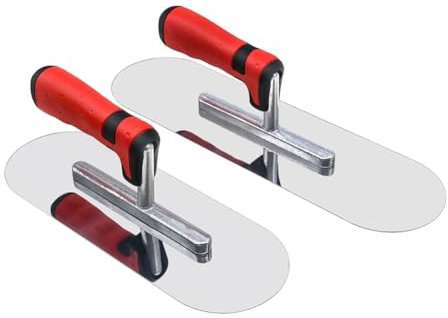 Tebbomp Stainless Steel Pool Trowel Flat Finishing Trowel andPool Trowel(14 X 4 & 11X4) Drywall Plastering Masonry Construction Hand Tool