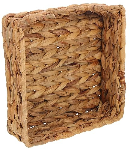 MUCKLILY Boîte à Serviettes Tissée Main en Rotin Rustique, Panier de Rangement Multifonction à Grosse Capacité, Support Décoratif pour Napkins ou Restaurant