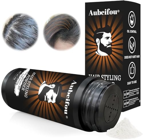 25g Poudre Coiffante Homme, Poudre Texturisante Cheveux, Poudre Pour Cheveux, Effet volumateur mat immédiat, Donne instantanément du volume et de la texture, Pour Femmes et Hommes, Blanc
