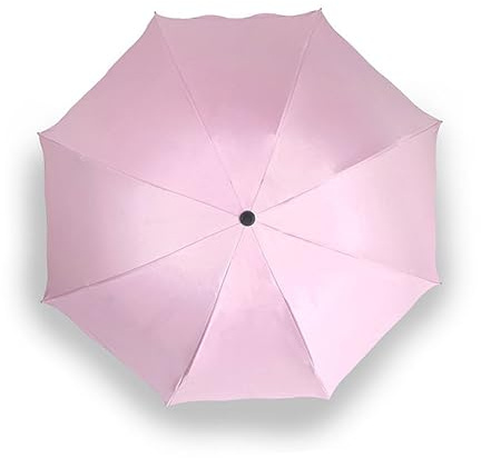 FRCOLOR Parapluie Pliable Rose à 8 Baleines, Bord Feuille Ondulée | Motif Floral Élégant, Acier Inoxydable et Caoutchouc, Protection UV et Pluie, Se Glisse un Petit Paquet