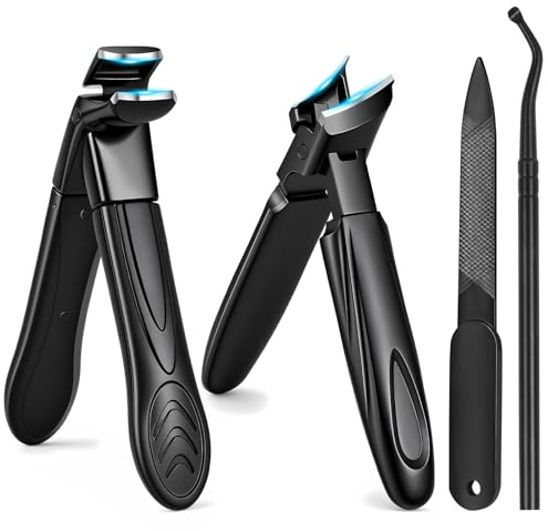 Beugo Coupe Ongle Professionnel, Ensemble de Coupe-ongles à Tête Inclinée pour Homme Femme Personnes Âgées, Pince Coupes Ongle Pied pour Ongles Épais avec Large Ouverture