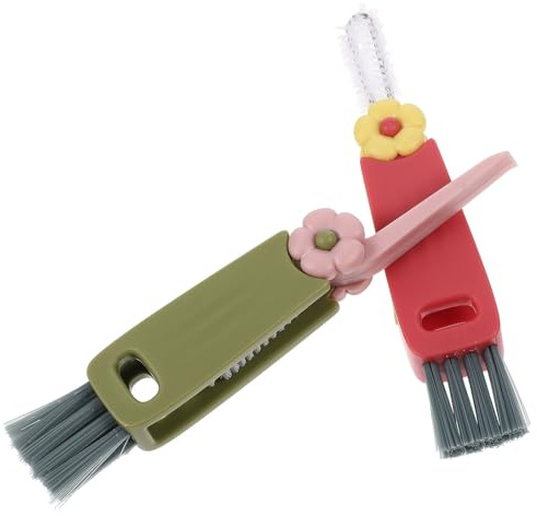 Toyvian Brosse de Nettoyage Multifonction pour Fissures de Bouteilles et Biberons Lot de 2 Pièces Manche Ergonomique Accessoire Bébé Nettoyeur Portable pour Tasses et Goupillons