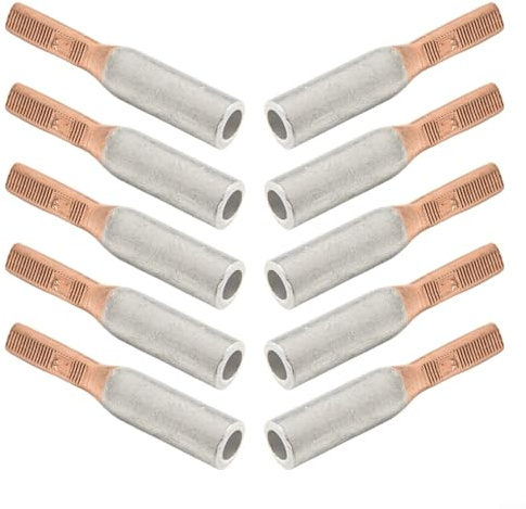 GTLA-10 Lot de 10 connecteurs de borne de câble électrique en aluminium et cuivre pour fils nus, multi-tailles 10 à 35 mm², installation sécurisée