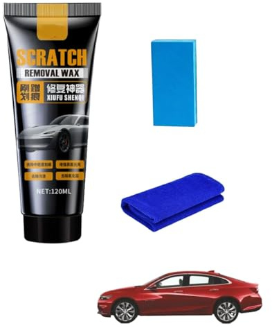 Auto Politur Set, Auto Kratzerentferner für Fahrzeuge, Lackkratzer Reparatur, Polish & Wax Color, Autopolitur zur Kratzerentfernung, Polierschwamm& Poliertuch& Polierpaste (Schwarz 1 Stück)