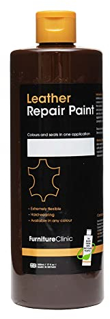 Furniture Clinic Leather Repair Paint & Dye - Self Seal Colourant for Quick and Easy Repair - Suitable for Sofas, Leather Car Seat, Shoes, Handbag - Chocolate 50ml